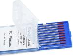 10-pack Red Tungsten Electrodes 2.4mm*175mm for TIG Welding Welding Current 40