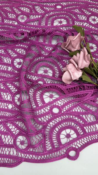 Corded High Quality Pink Embroidered Chantilly Fabric Lace Fabric For Party
