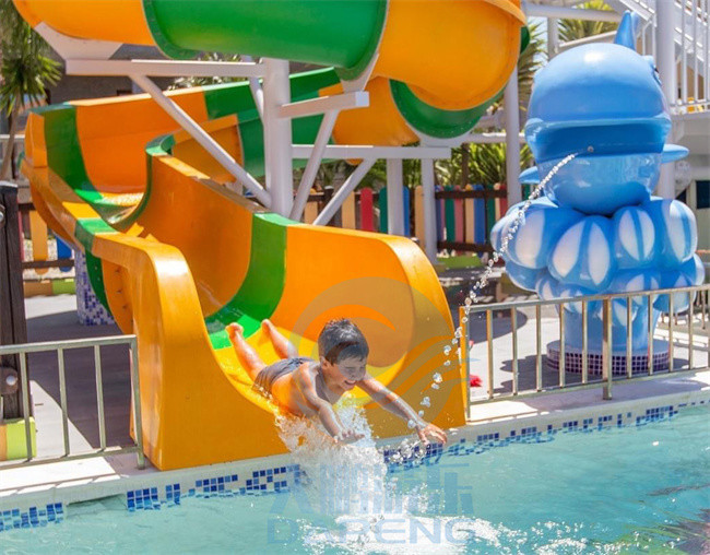 Children'S Playground In Spanish Hotel Apartment, Whale Spray Park Decoration
