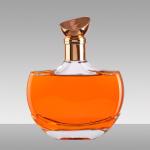 Customized Logo Clear Oblate Shape Glass Bottle For 500ml 750ml Whisky Brandy