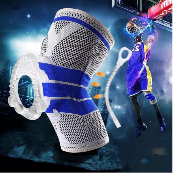 Sport Silicone Nylon Knee Sleeve Anti-Slip Compression Brace for Athletic Performance
