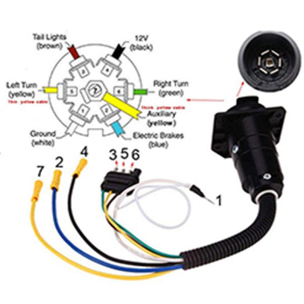 4 Wire Flat RV Trailer Wiring Harness Converter Light Plug With Mounting Brac
