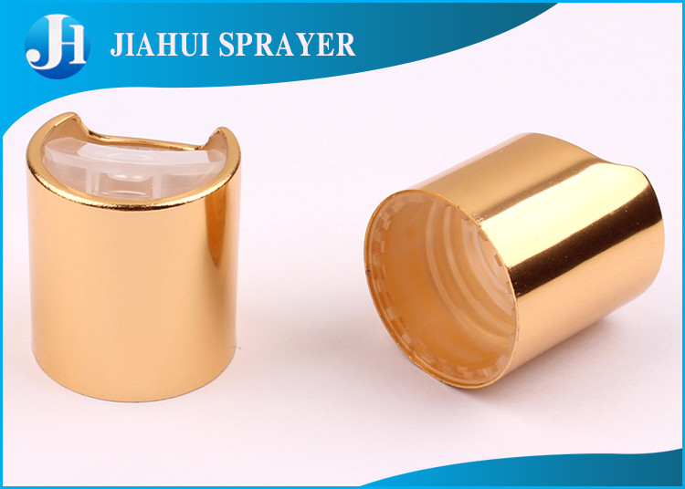 Customized Yellow Flip Top Plastic Caps / 24 410 Flip Top Cap For Cosmetic Products