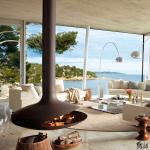 2-6mm Modern Suspended Wood Burner Ceiling Hung Log Burner 850mm