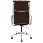 Dark Brown Soft Pad Office Chair 360 Degree Rotation With 5 No Noise Nylon