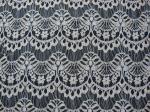 Corded Scalloped Lace Mesh Fabric Black Guipure For Lingerie / Bra CY-DK0038