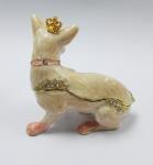 Factory direct selling New design Pewter Alloy Crown Dog metal trinket box
