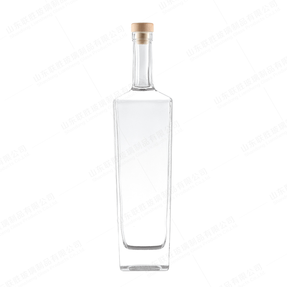 200ml 250ml 500ml 700m 750ml Square Flat Liquor Bottle for Vodka Whiskey Gin Tequila