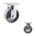 5 Inch Silver Furniture Roller Bearing Fixed Wheel Castors