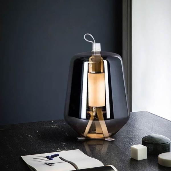 Nordic Creative LED Table Light Smoky Gray Glass Reading Luisa LED Table Lamp(WH-MTB-218)