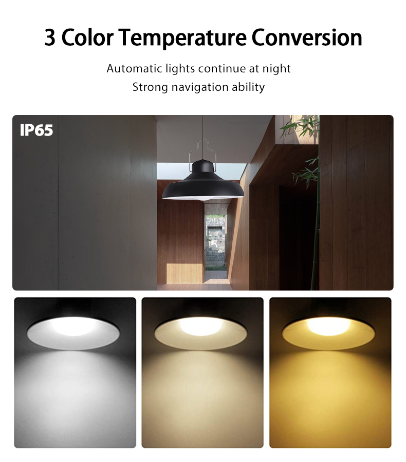 270° Beam Angle Solar Chandelier Color Temperature CCT 6000K-7000K Hanging Lamp Remote