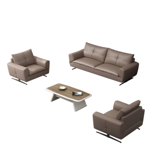 Gray Leather Sectional Sofa Set for Modular Couch in School Office Furniture