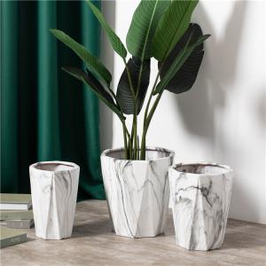 Wholesale Creative Garden Succulent Pot Home Balcony Decoration Big Marble Ceramic Plant Flower Pots from china suppliers