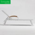 Water-Resistant Cushion and Aluminum Frame Sling Textile Chaise Lounge for