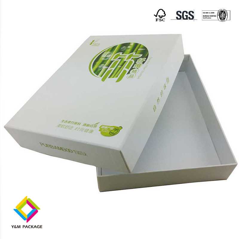 Custom Logo Luxury Rigid Cardboard Paper Boxes For Packing White Removable Lid With Neck