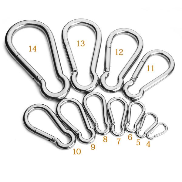 304 316 Oval Shape Carabiner Heavy Duty Clasp Safety Locking Carabiner For Climbing