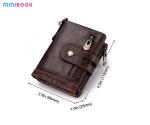 100% Genuine Leather Male Purses With Zip Coin Customize Logo Men Wallet And