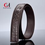 100cm Length Men's Leather Belt Without Lead Authentic Splicing Alligator Bone