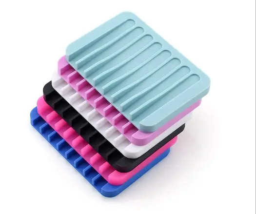Bathroom Silicone Soap Dish Tray Holder Waterproof For Kitchen