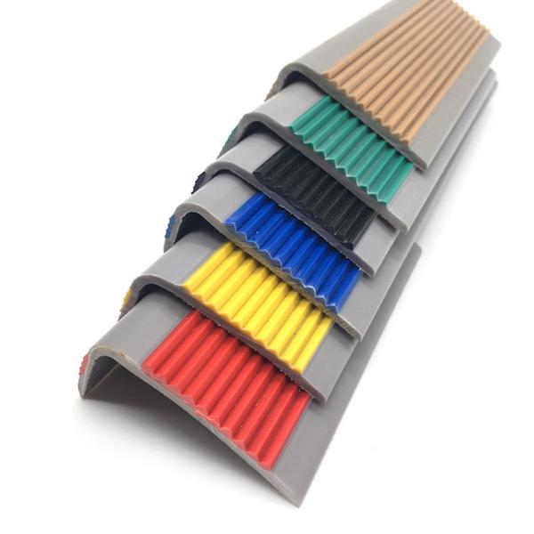 Interior/Exterior Decoration Aluminium Stair Tread Nosing with Non Slip Rubber