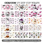 Mickey Design Halloween UV DTF Cup Wraps For Glass Tumblers Transfers