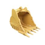 yellow High Output excavator crushing bucket Crushed Stone Bucket