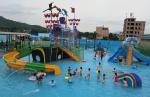 Fiberglass Kids Commercial Water Play Equipment With Slides Fade Resistant