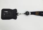 OEM Black Breakaway Lanyard , Polyester Lanyards With Badge Holder