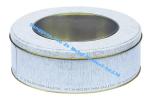 Promotional Round Tin Boxes Wholesale Cookie Gift Tins Clear Window Tin Case