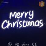 Merry Christmas LED Neon Letter Lights Pink And Red Stable Reliability And Anti