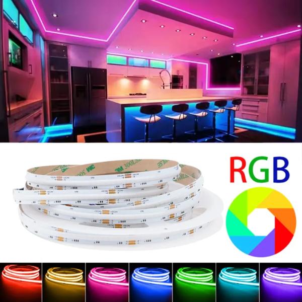 RGB Flexible Strip 756leds COB DC 12V LED Strip Light with 100lm/w Luminous Efficiency