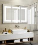Space Saving Aluminum Mirror Cabinet High Definition Compact Light Up Bathroom