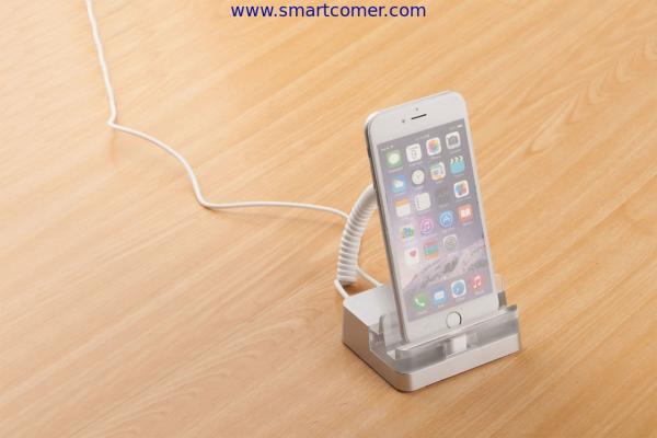 COMER anti-theft security smart mobile phone alarm plastic stands with charging cord