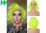 Graceful Green Curly Famale Colonial Costume Wig 12 Inch HT Fiber Material