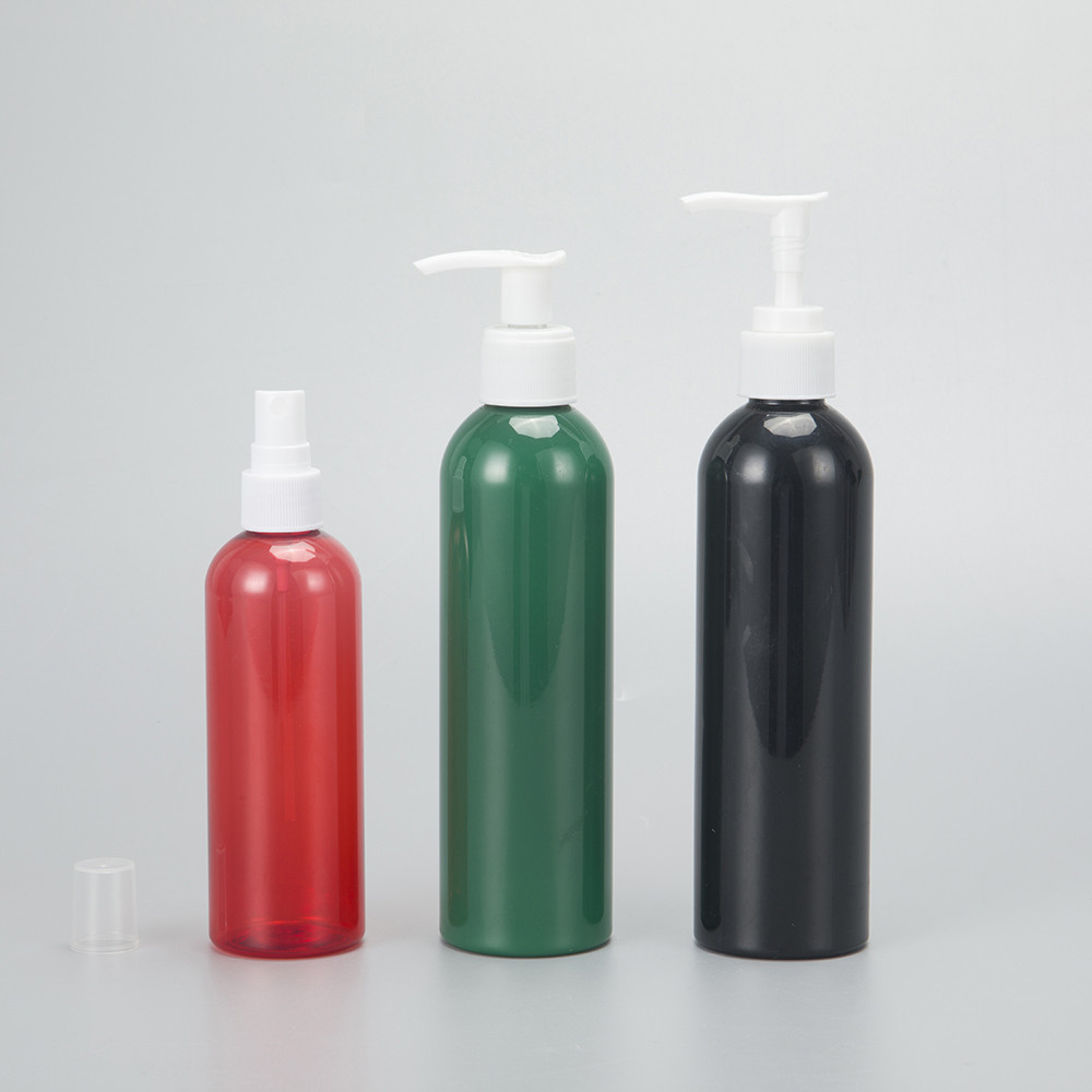 Recyclable Cosmetic Round Pink Dispensing Bottle With Screw Cap