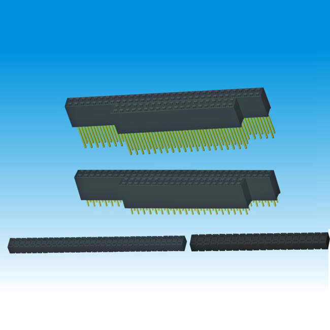 Gold Flash Female Header Connector Straight Type Single Row Height 11