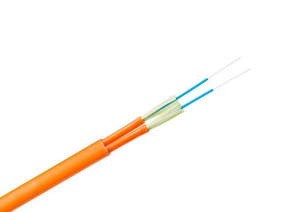 GJFJV Fiber Optic Indoor Cable Tight Buffer Duplex Flat Cord 5 KN/M Crush