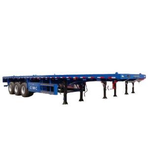 Wholesale China CIMC tri axis tow for heavy duty 20 or 40 feet equipment air suspension van cargo transporter tank semi flatbed trailer from china suppliers