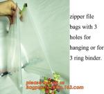 Office School Supply A4/5/6 Plastic PVC Document Bags With Zipper File Folder