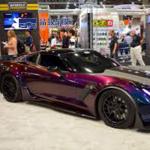 Heatproof Stretchable Glossy Purple Car Wrap , Weatherproof Chrome Rainbow Vinyl