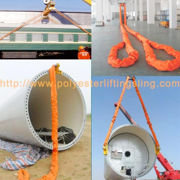WLL 200 T Polyester Endless Round Sling Customized Length Anti Abrasion