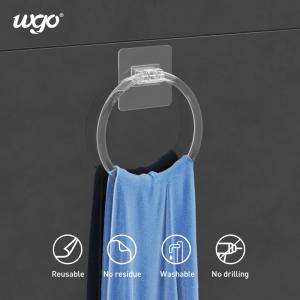 China ISO 9001 white Plastic Towel Ring Holder 5KG Damage Free PVC sticker on sale