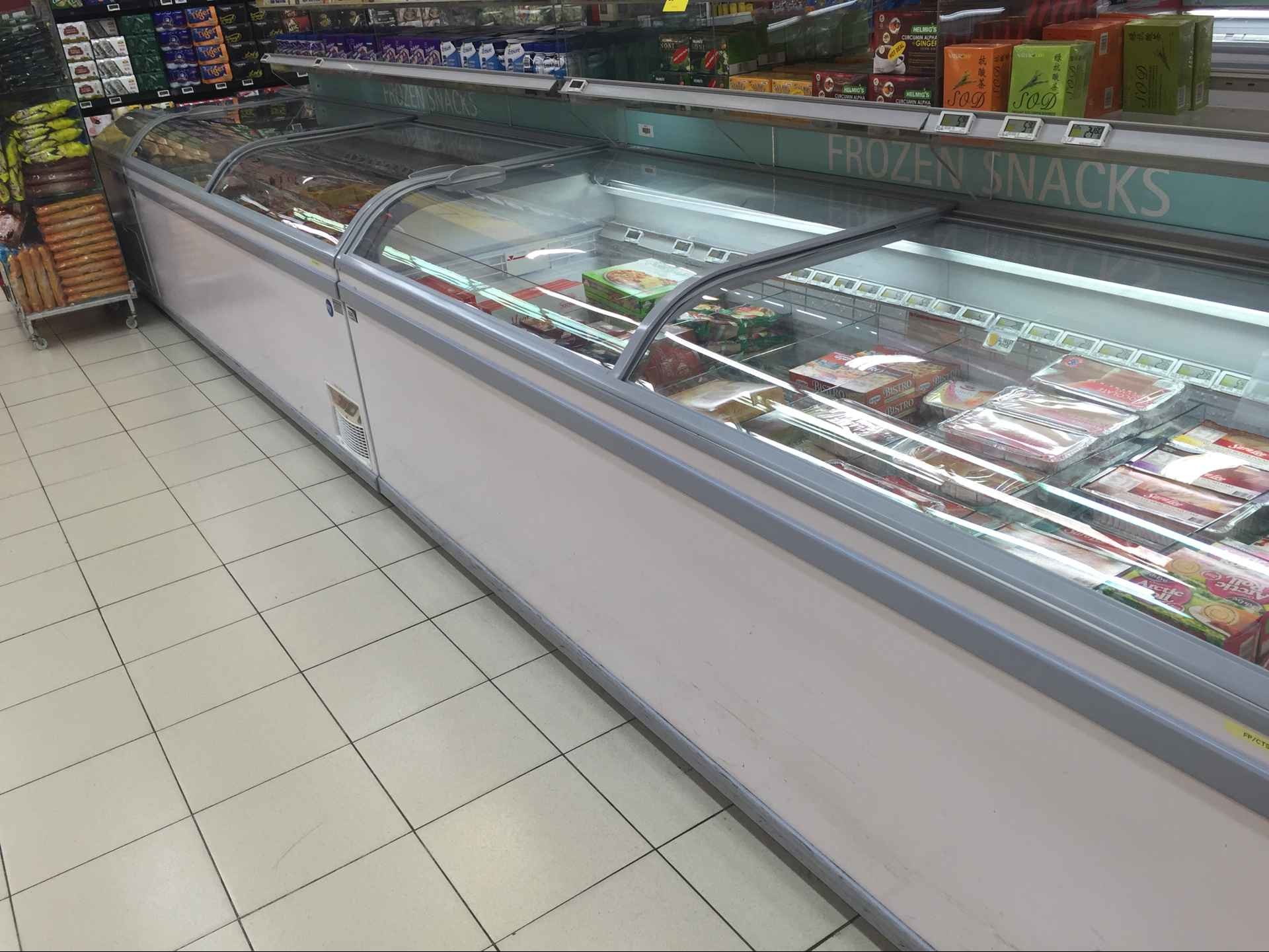 2.1m 1.8m Combined Open Top Island Display Freezer For Supermarket CE ROHS