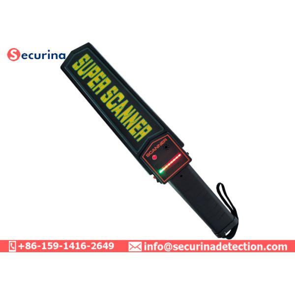 Handheld Security Metal Detector Wand 9V Battery Power Supply With LED Alarming Light