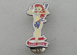 Wholesale Lady Luck Hard Enamel Pin, Zinc Alloy Hard Enamel Pin with Black Nickel Plating from china suppliers