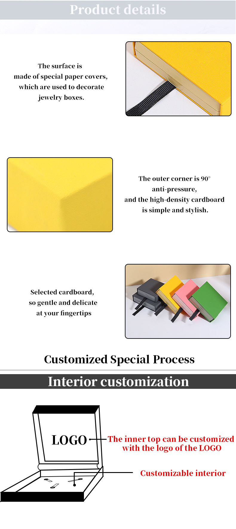 jewelry display cases Customized Color Drawer Storage Box For Rings And Earrings
