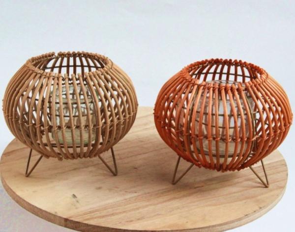 Hot Sale Led Lantern Indoor And Outdoor Decoration Natural Handmade Rattan Weave