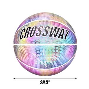 Wholesale Reflective Basketball Ball Holographic Glowing Night Light Size 7 Basketball Training Game from china suppliers