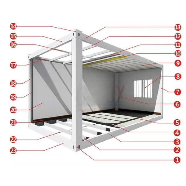 Custom Layout Flat Pack Prefab Container Galvanized Steel Anti Corrosion