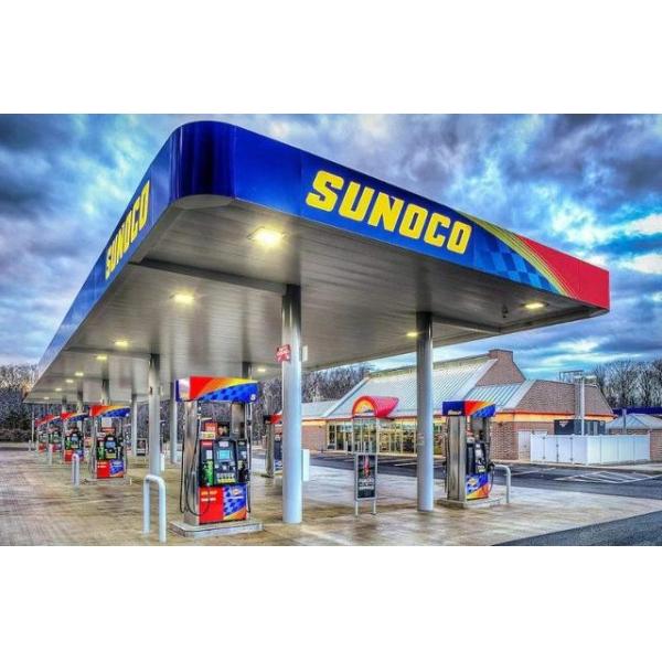 S235JR Gas Station Canopy Structure 50mm-150mm Roof Single Slope